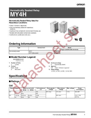 MY4H-US AC110/120 datasheet  